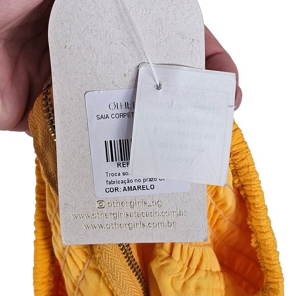 Other Girls NWT Yellow Maxi Skirt With Ribbed Mesh Corset Top Detail Sz OS - Picture 6 of 8